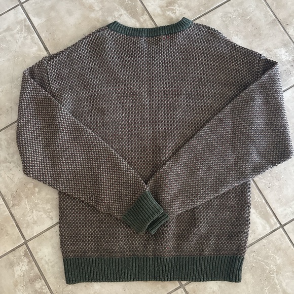 Northwest Territory 90's VTG Men Green Wool Blend Knit Crewneck Sweater Size L - Picture 4 of 5